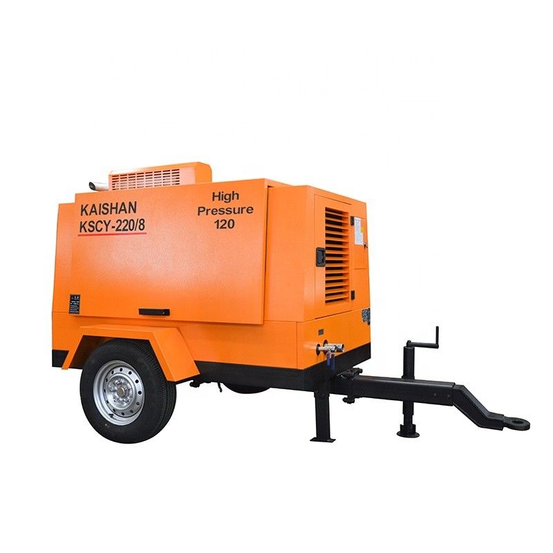 Przenośny kompresor powietrza napędzany olejem napędowym 55 kW Silnik 8bar Ciśnienie robocze do wiercenia