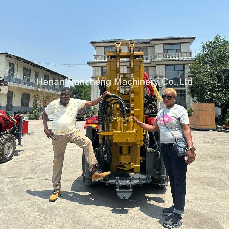 200/260m 254mm Traktor zamontowany na czterech kołach Duża moc wodociągowa wiertarka wiertarna