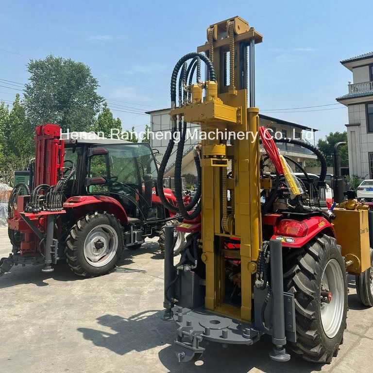 200/260m 254mm Traktor zamontowany na czterech kołach Duża moc wodociągowa wiertarka wiertarna