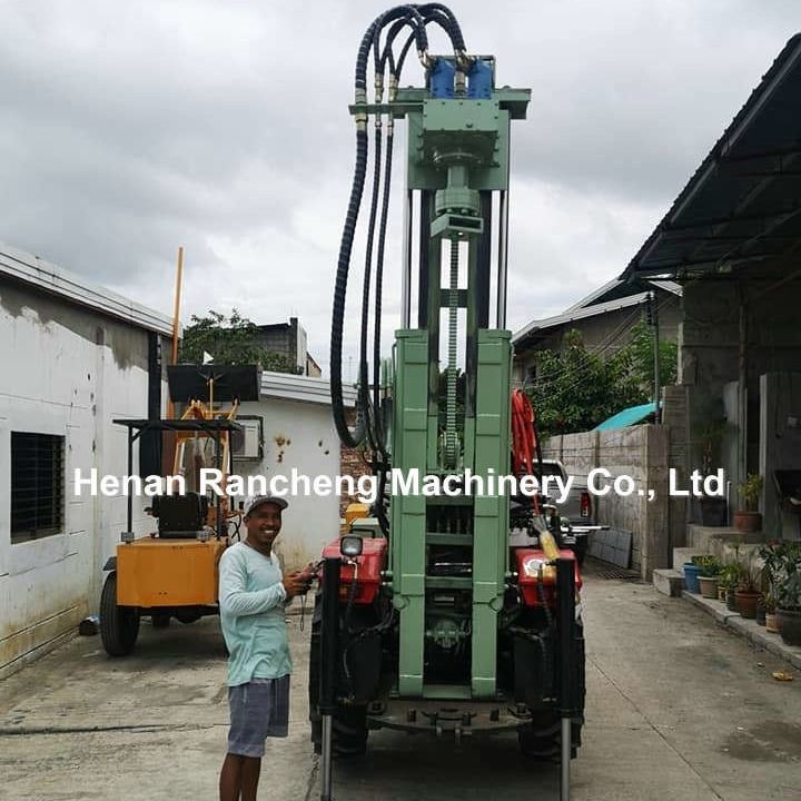 200m Traktor zamontowany głębokowodna wiertarka wiertarki 45HP Silnik wysokoprężny Hydraulic Water Well Drilling Machine