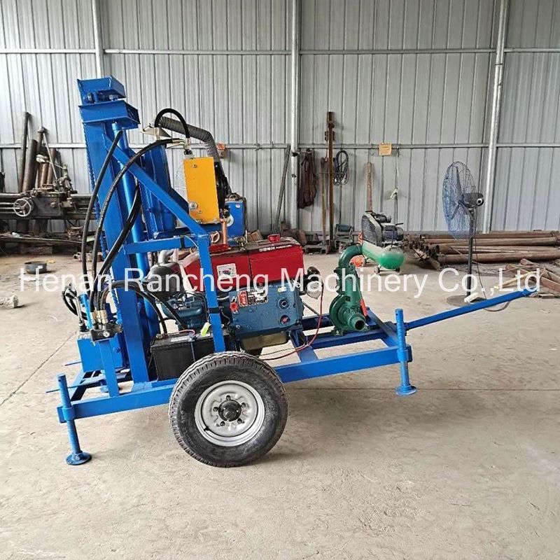 Przenośna wiertarka obrotowa 22HP Diesel Hydraulic Well Drilling Rig Mała maszyna wiertarna