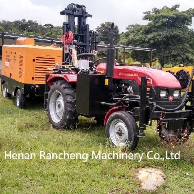 DTH Hydraulic Water Well Drilling Rig Machine 200m Portable Pneumatic Tractor Mounted Drilling Rig