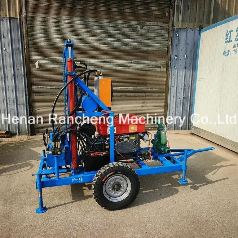 150m DTH Hydraulic Water Well Drilling Rig Maszyna przenośna przyczepa pneumatyczna