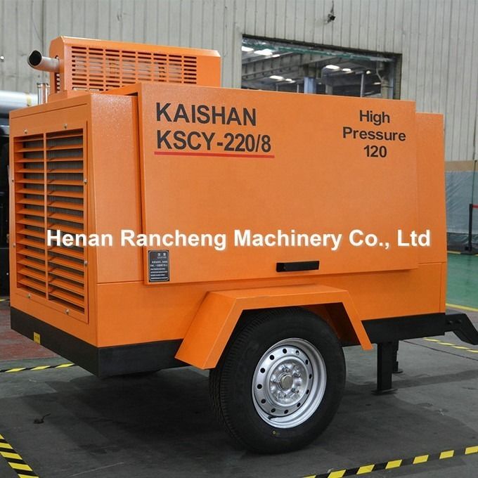 Przenośny kompresor powietrza z śrubą Diesla o masie 1400 kg 55 kW dla ciśnienia roboczego 8 barów