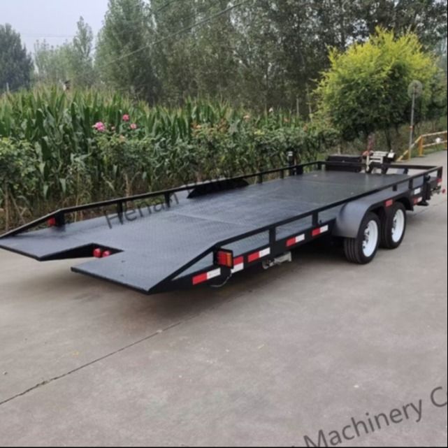 5t 5m*2,2m Platform Truck Semi Trailer Axle For Cargo Transport