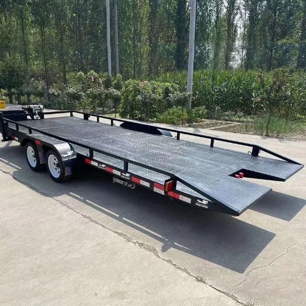 5t 5m*2,2m Platform Truck Semi Trailer Axle For Cargo Transport