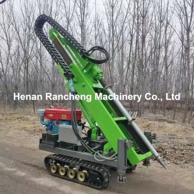 RCKM-30s Mały hydrauliczny palownik wyposażony w silnik benzynowy 28KM do instalacji pali słonecznych, wydajny i precyzyjny