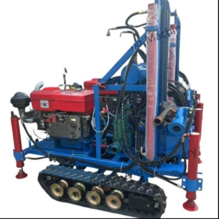 Mały hydrauliczny cylinder wiertniczy do głębokości 160m, maszyna do kopania studni, wiertnica gąsienicowa do wiercenia studni