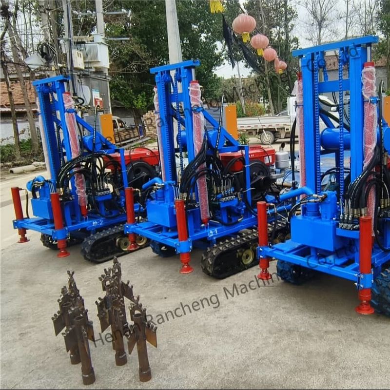 Mały hydrauliczny cylinder wiertniczy do głębokości 160m, maszyna do kopania studni, wiertnica gąsienicowa do wiercenia studni