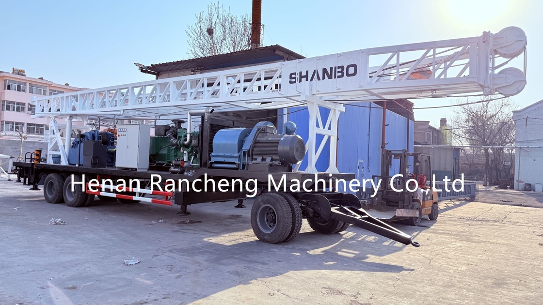 Trailer Water Well Driling Rig With 132KW Cummins Diesel Engine For 600m Water Drilling