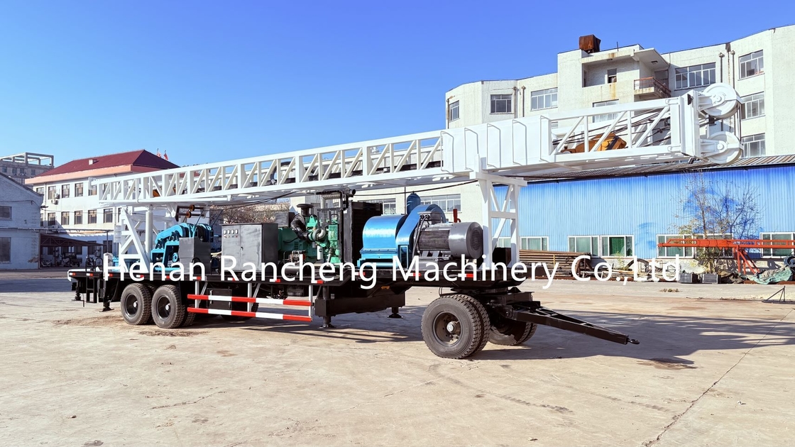 Trailer Water Well Driling Rig With 132KW Cummins Diesel Engine For 600m Water Drilling