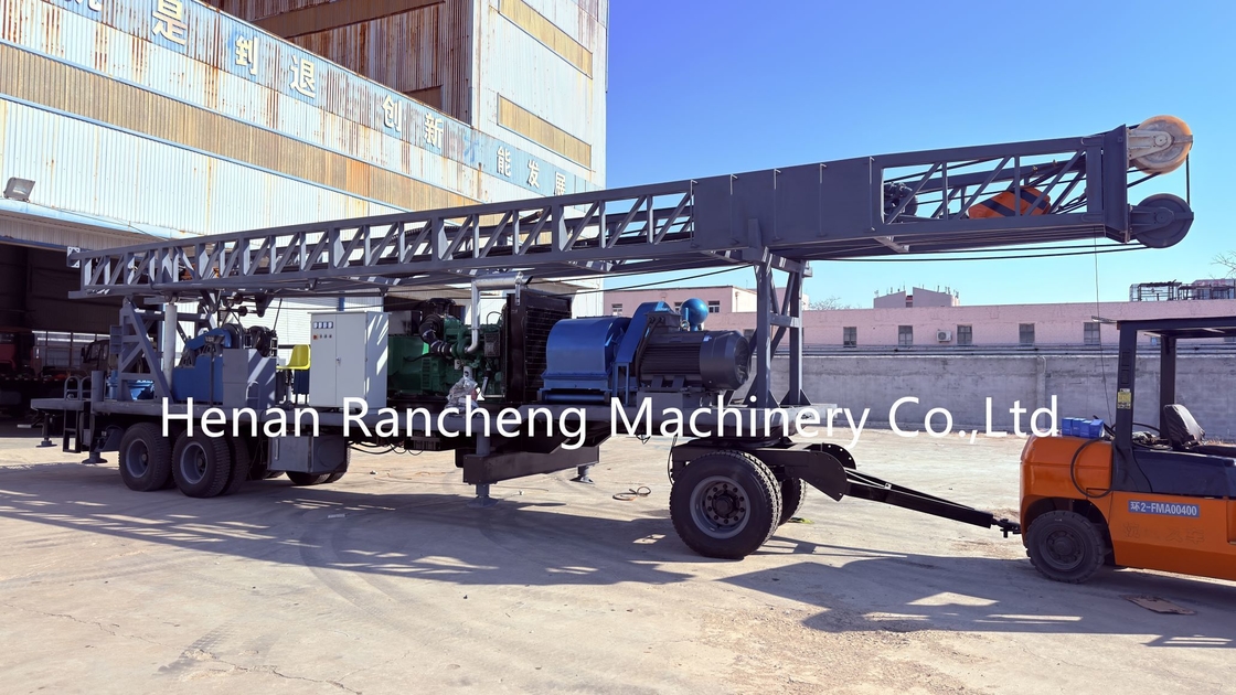 Trailer Water Well Driling Rig With 132KW Cummins Diesel Engine For 600m Water Drilling