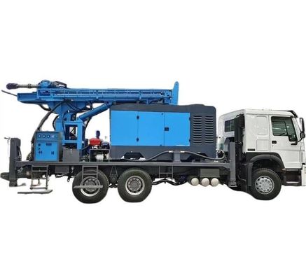Hydrauliczna wiertnica do studni na trójkołowym podwoziu, głębokość wiercenia 400m z silnikiem Cummins 170 KM w pojeździe transportowym